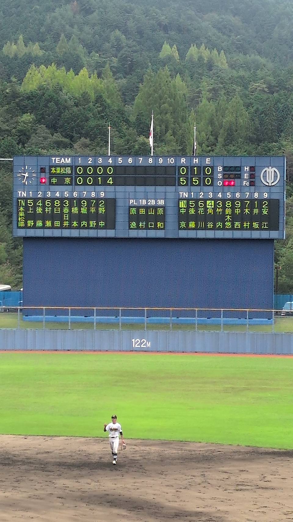 第78回 秋季東海地区高校野球岐阜県大会 二次（対本巣松陽）終了